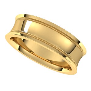 14K Yellow 6 mm Milgrain Concave with Edge Band Size 10 - BN & CO JEWELRY