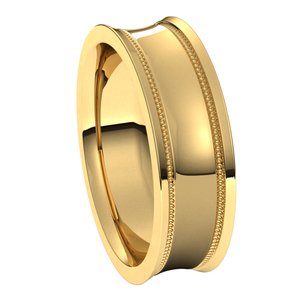 14K Yellow 6 mm Milgrain Concave with Edge Band Size 10 - BN & CO JEWELRY