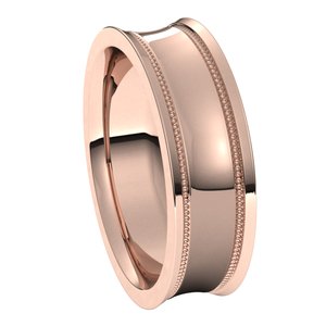 14K Rose 6 mm Milgrain Concave with Edge Band Size 10 - BN & CO JEWELRY