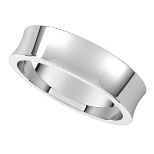 Platinum 5 mm Concave Light Band Size 9 - BN & CO JEWELRY