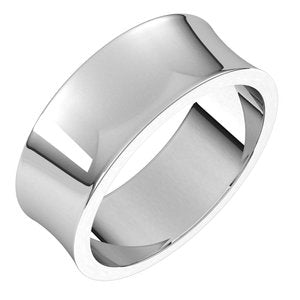Sterling Silver 7 mm Concave Light Band - BN & CO JEWELRY