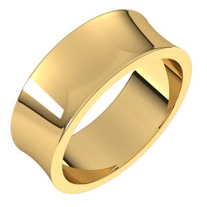 14K Yellow 7 mm Concave Light Band - BN & CO JEWELRY