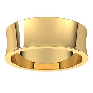 18K Yellow 7 mm Concave Light Band - BN & CO JEWELRY