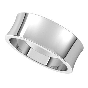 14K White 7 mm Concave Light Band - BN & CO JEWELRY