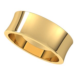 18K Yellow 7 mm Concave Light Band - BN & CO JEWELRY