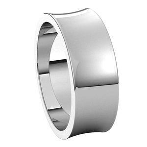 14K White 7 mm Concave Light Band - BN & CO JEWELRY