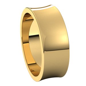 14K Yellow 7 mm Concave Light Band - BN & CO JEWELRY