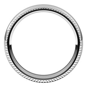 Platinum 4 mm Beaded Comfort-Fit Band Size 7 - BN & CO JEWELRY