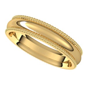 14K Yellow 4 mm Beaded Comfort-Fit Band Size 7 - BN & CO JEWELRY