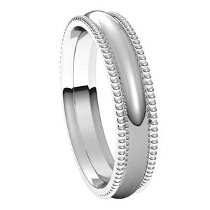 Platinum 4 mm Beaded Comfort-Fit Band Size 7 - BN & CO JEWELRY