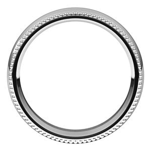 Platinum 5 mm Beaded Comfort-Fit Band Size 9 - BN & CO JEWELRY