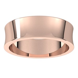 14K Rose 6 mm Concave Light Band Size 6.5 - BN & CO JEWELRY