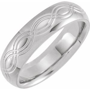 10K White 6 mm Infinity Patterned Band Size 8.5 - BN & CO JEWELRY