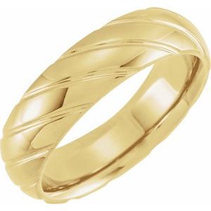 14K Yellow 6 mm Grooved Band Size 9 - BN & CO JEWELRY