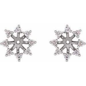 14K White 1/2 CTW Natural Diamond Earring Jackets with 6 mm ID - BN & CO JEWELRY