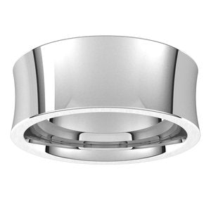 14K White 8 mm Concave Comfort Fit Band Size 10.5 - BN & CO JEWELRY