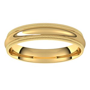 18K Yellow 4 mm Double Milgrain Half Round Comfort Fit Band Size 7 - BN & CO JEWELRY