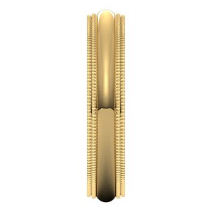 18K Yellow 4 mm Double Milgrain Half Round Comfort Fit Band Size 7 - BN & CO JEWELRY