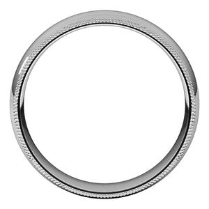 Platinum 6 mm Double Milgrain Half Round Comfort Fit Band Size 9.5 - BN & CO JEWELRY