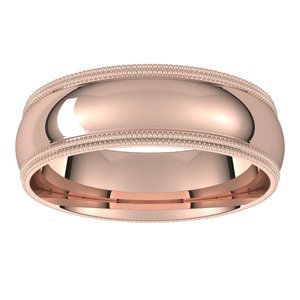 14K Rose 6 mm Double Milgrain Half Round Comfort Fit Band Size 9.5 - BN & CO JEWELRY