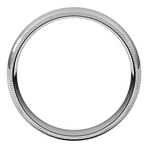 14K White 5 mm Double Milgrain Half Round Comfort Fit Band Size 11 - BN & CO JEWELRY