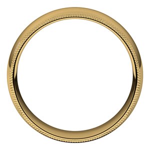 14K Yellow 7 mm Double Milgrain Half Round Comfort Fit Band - BN & CO JEWELRY