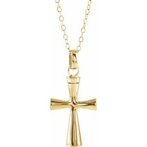 10K Yellow Cross Ash Holder Pendant - BN & CO JEWELRY