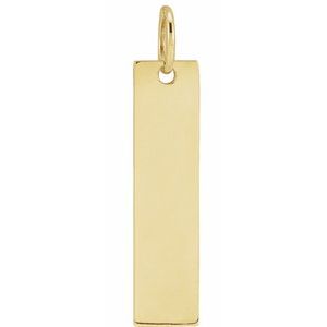 18K Yellow Gold-Plated Sterling Silver 20x5 mm Engravable Bar Pendant - BN & CO JEWELRY