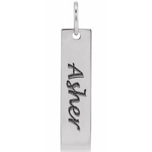Sterling Silver 20x5 mm Engravable Bar Pendant - BN & CO JEWELRY