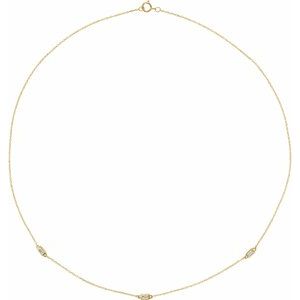 14K Yellow 1/5 CTW Natural Diamond 3-Station 16" Necklace - BN & CO JEWELRY