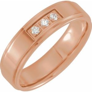14K Rose 1/10 CTW Natural Diamond Flat Edge Band Size 10 - BN & CO JEWELRY