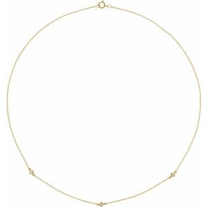 14K Yellow 1/6 CTW Natural Diamond 3-Station 18" Necklace - BN & CO JEWELRY