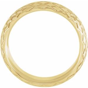 14K Yellow 6 mm Rhombus Patterned Band Size 10 - BN & CO JEWELRY