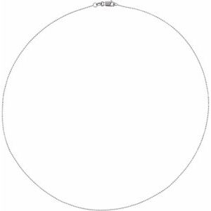 14K White 1 mm Hollow Diamond-Cut Bead 7" Chain - BN & CO JEWELRY