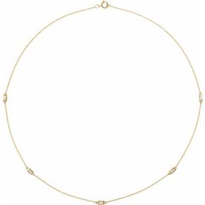 14K Yellow 1/3 CTW Natural Diamond 5-Station 18" Necklace - BN & CO JEWELRY