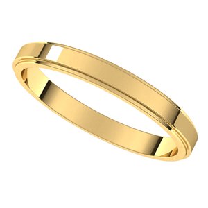 14K Yellow 2.5 mm Flat Edge Band Size 3.5 - BN & CO JEWELRY