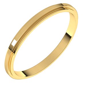 14K Yellow 2 mm Flat Edge Band Size 7 - BN & CO JEWELRY