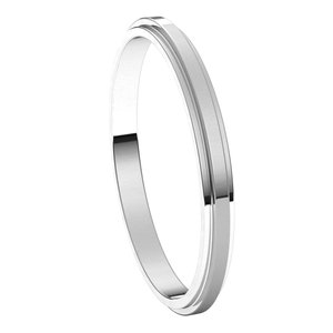 14K White 2 mm Flat Edge Band Size 7 - BN & CO JEWELRY