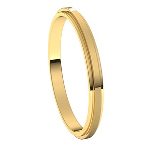 14K Yellow 2 mm Flat Edge Band Size 7 - BN & CO JEWELRY