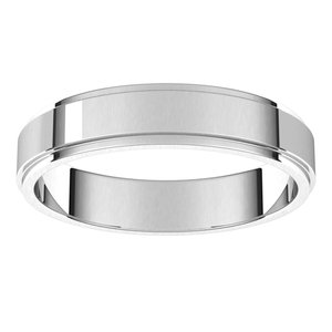 14K White 4 mm Flat Edge Band Size 10 - BN & CO JEWELRY