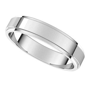 14K White 4 mm Flat Edge Band Size 10 - BN & CO JEWELRY