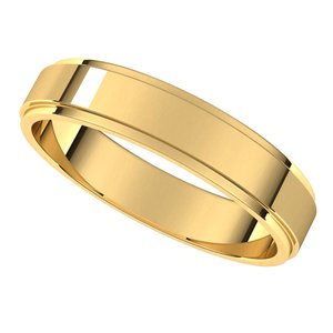 18K Yellow 4 mm Flat Edge Band Size 6 - BN & CO JEWELRY