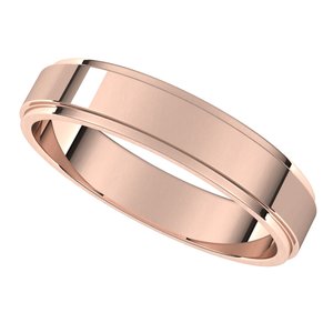 10K Rose 4 mm Flat Edge Band Size 11 - BN & CO JEWELRY