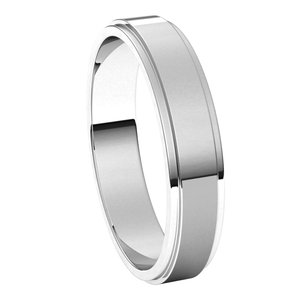 14K White 4 mm Flat Edge Band Size 10 - BN & CO JEWELRY