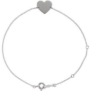 Sterling Silver Heart 7-8" Bracelet - BN & CO JEWELRY