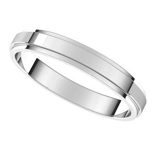 14K White 3 mm Flat Edge Band Size 7 - BN & CO JEWELRY