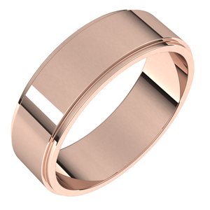 14K Rose 6 mm Flat Edge Band Size 11.5 - BN & CO JEWELRY