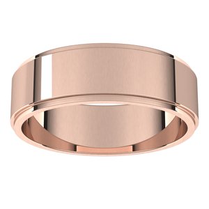 14K Rose 6 mm Flat Edge Band Size 11.5 - BN & CO JEWELRY