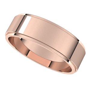 14K Rose 6 mm Flat Edge Band Size 8 - BN & CO JEWELRY