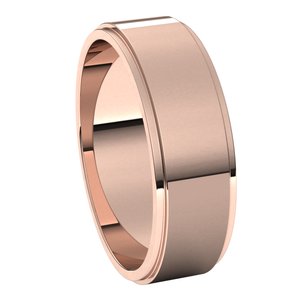 14K Rose 6 mm Flat Edge Band Size 8 - BN & CO JEWELRY